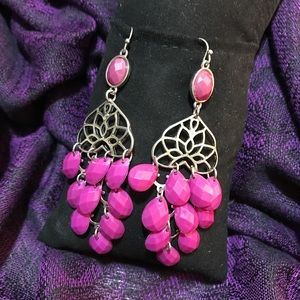 Pink Beaded Dangle earrings
